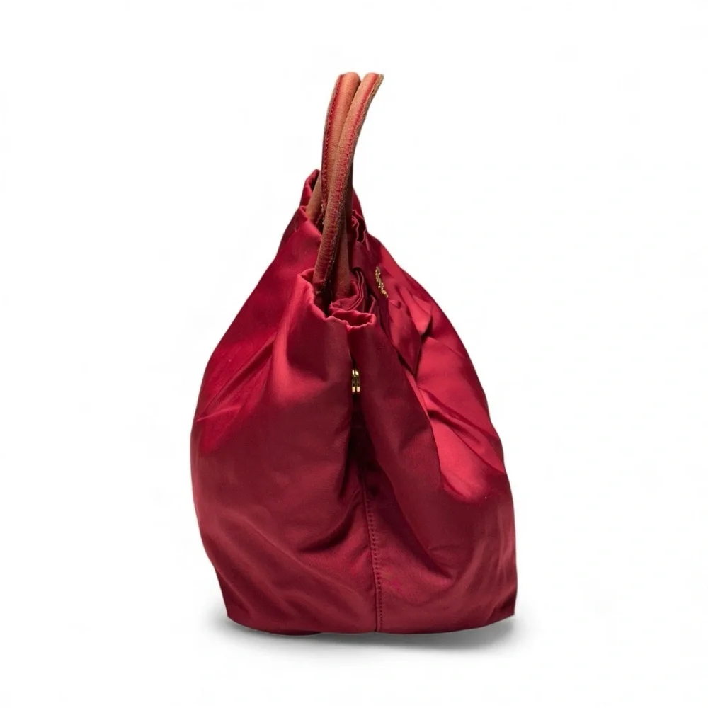 Prada Fiocco Bow Tessuto/Nylon Tote Bag Red
